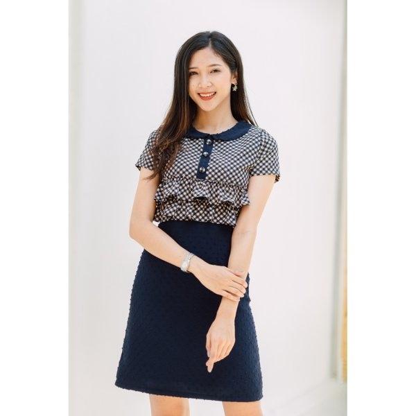 Scott Navy Collar Dress