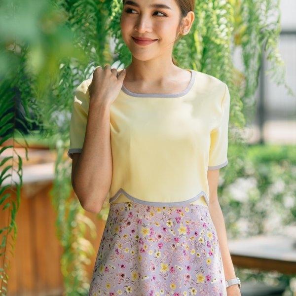 Yara Flora Curved Dress