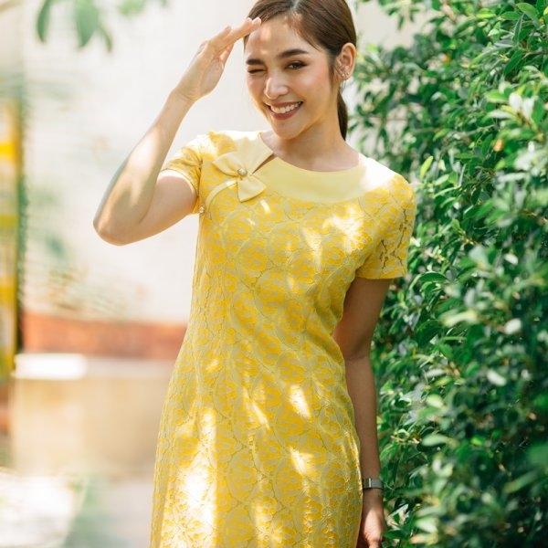 Aida Bow Lace Dress