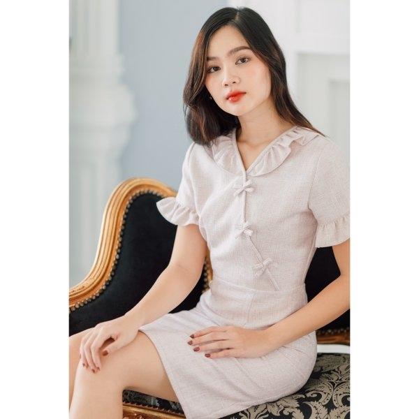 Mine Tripple Bow Tweed Dress(แขนสั้น)
