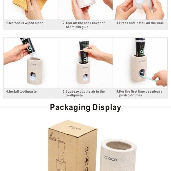 ECOCO Automatic Toothpaste Dispenser Dust-proof Toothpaste Squeezer