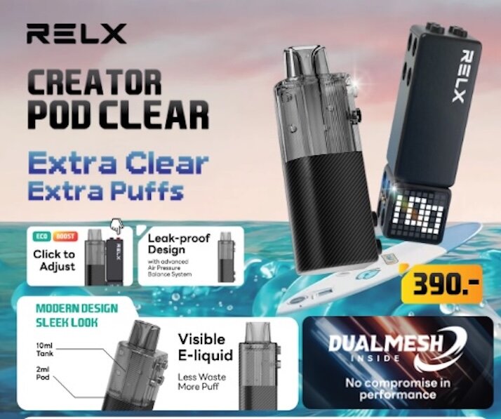 how much is elf bar vape RELX VAPE BLACK COLOR DISPOSABLE POD main image 1