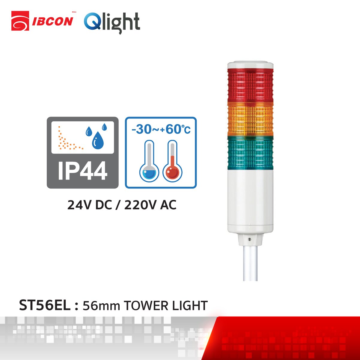[ ST56EL ] Ø56mm Pole Mount Type LED Steady Tower Lights - IBCON