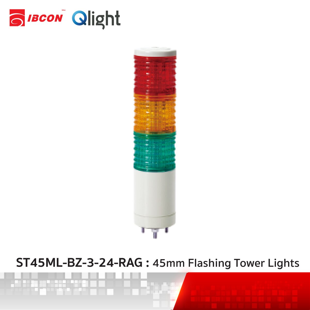 [ST45MLF-BZ] Ø45mm Direct Mount Type LED Steady/Flashing Tower Lights ...
