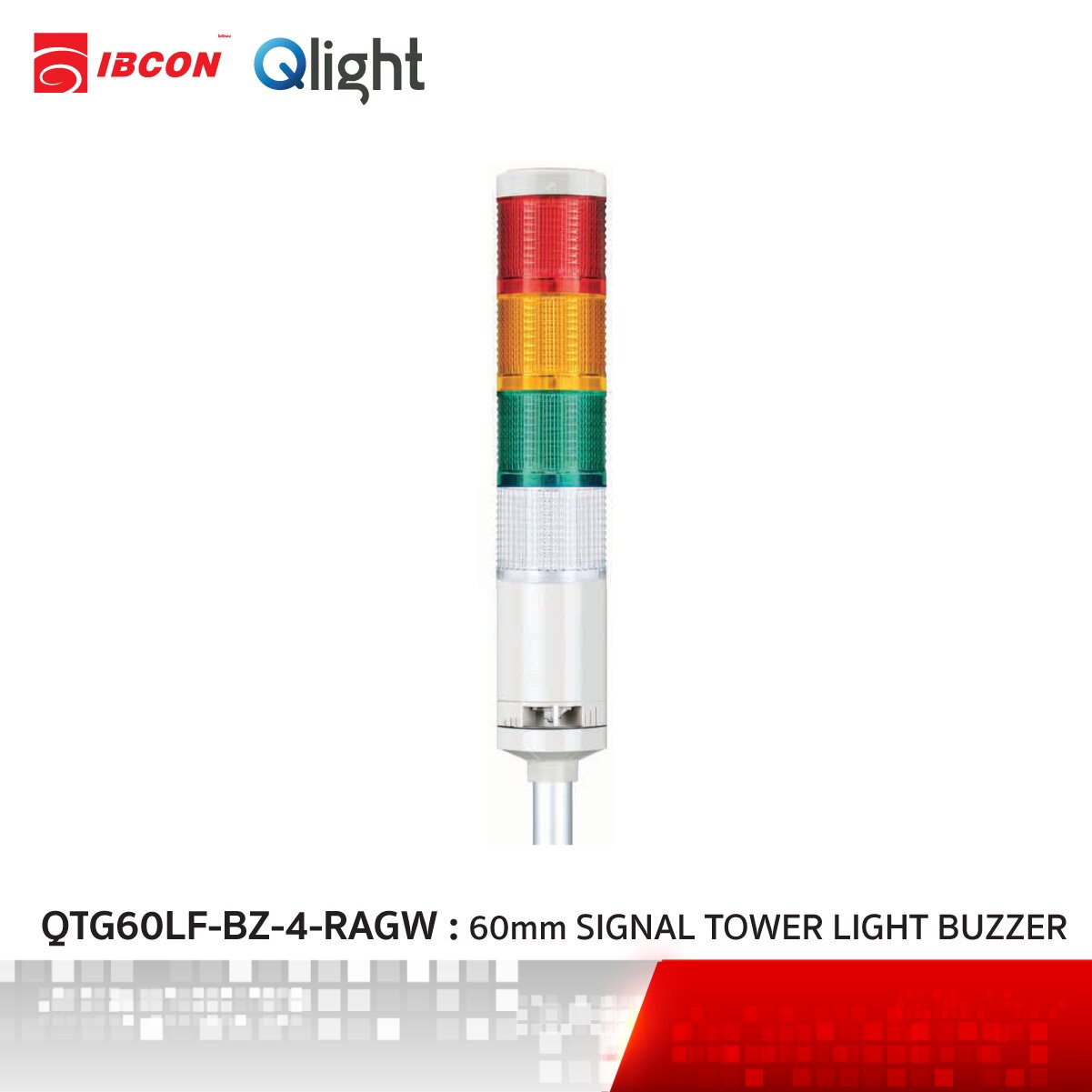 QTG60LF-BZ] Ø60mm Pole Mount Type LED Steady/Flashing Tower