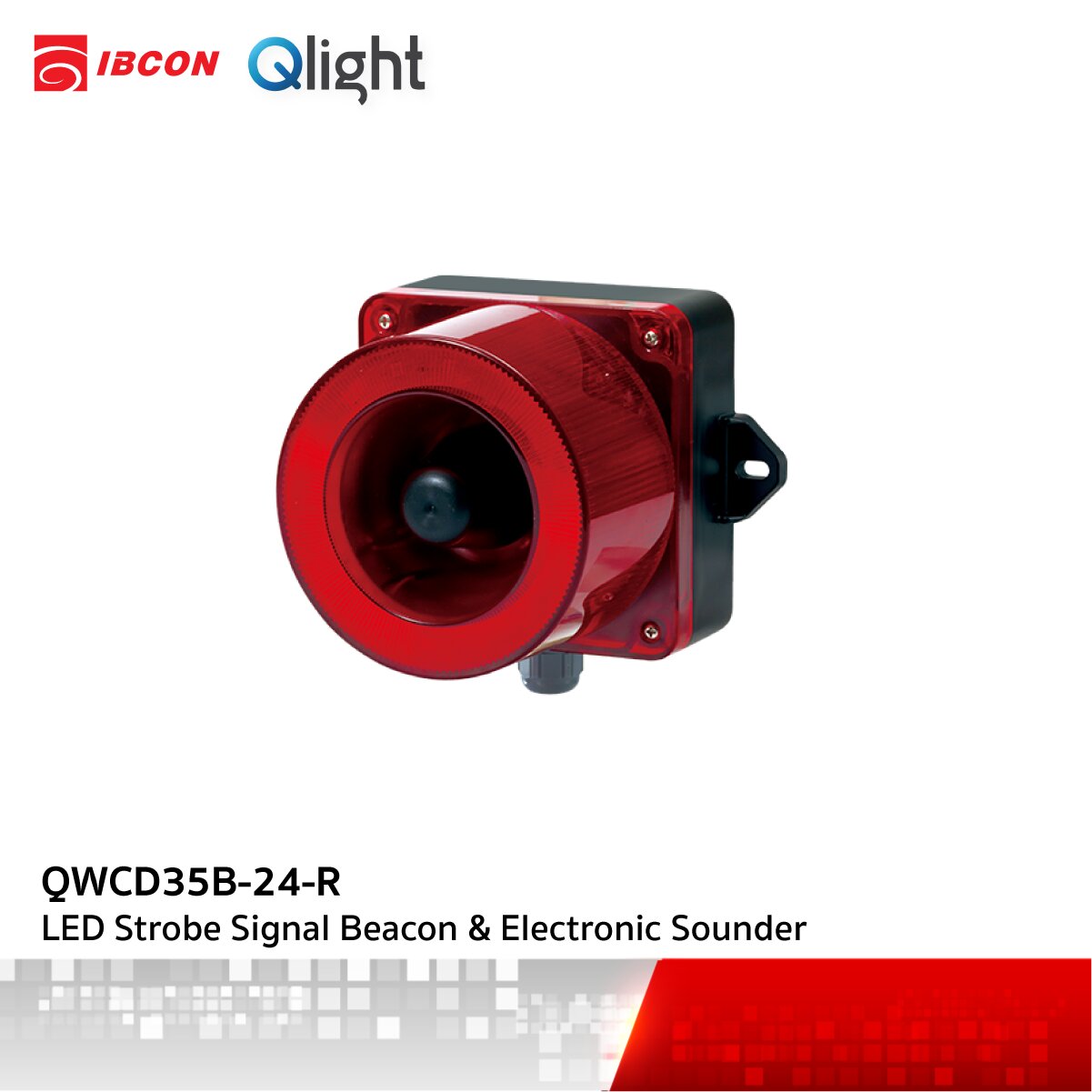 [ QWCD35B ] Built-in high-volume buzzer LED strobe light Max.115dB - IBCON