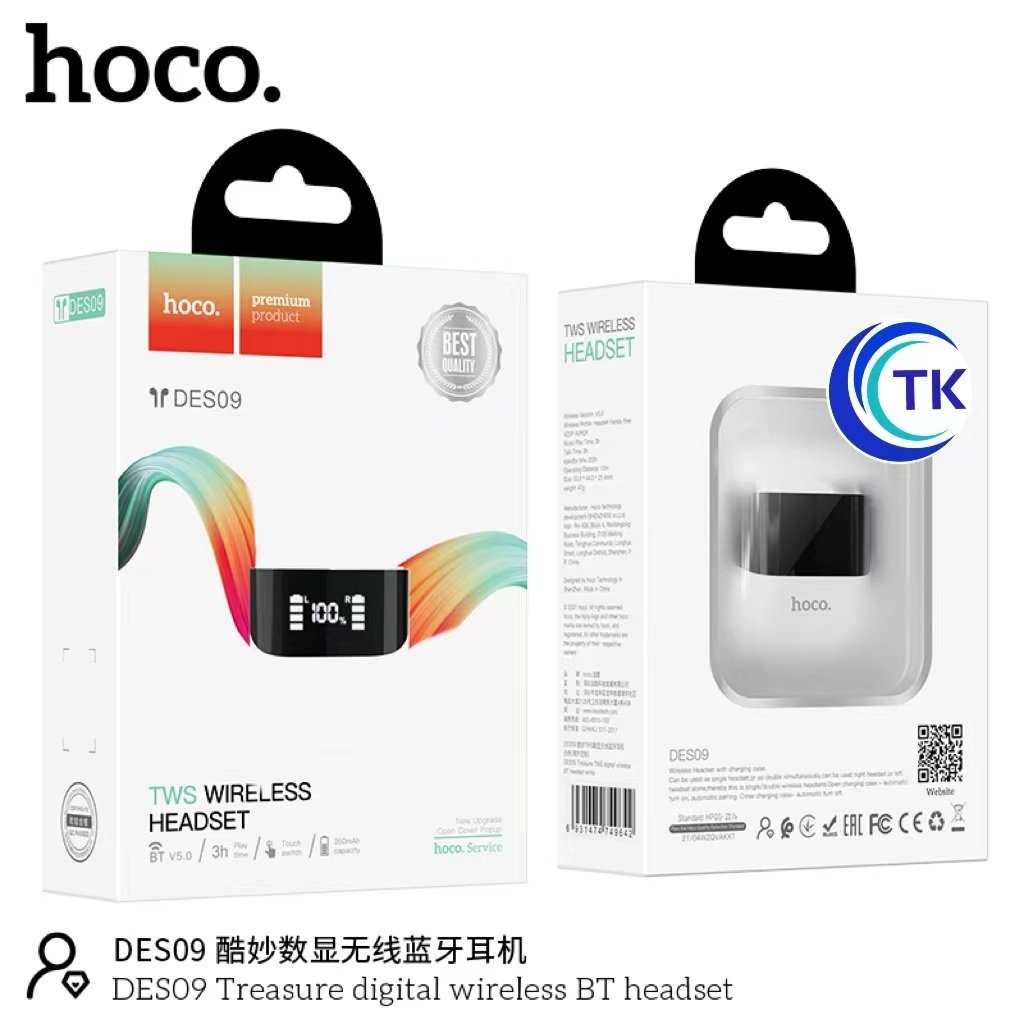 ตัดเสียงรบกวน HOCO DES09 หูฟังบลูทูธ ไร้สาย อัปเกรดใหม่ smalltalk แบบ ...