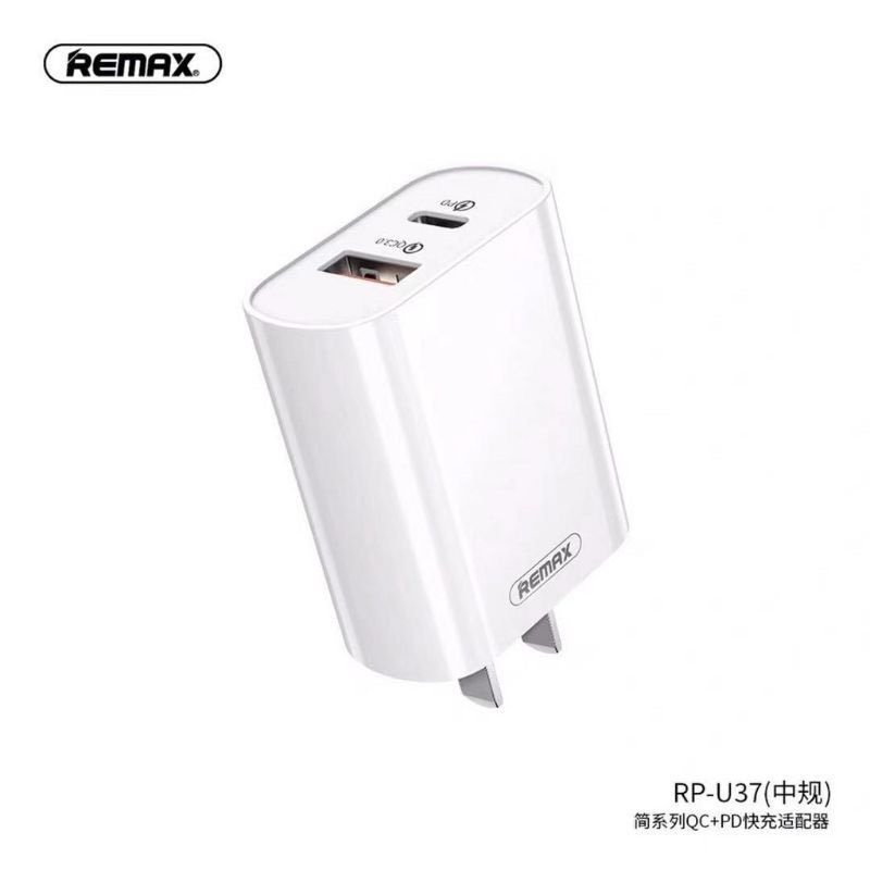 2in1 หัวชาร์จ Remax RP-U37 ชาร์จไว มาตรฐาน QC3 (Quick Charge3) และ PD ...