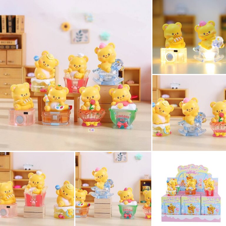 โมเดลโคมไฟกล่องสุ่มหมีเนย Butter Bear กล่องนึงมี 6 จุ่ม เซ้ต