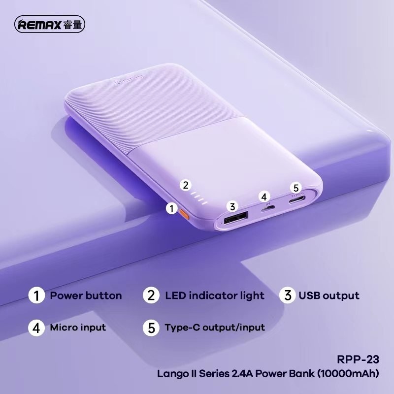 Remax RPP-23 PowerBank แบตสำรอง ความจุ 10000mAh แบตเตอรี่สำรอง ขนาด ...