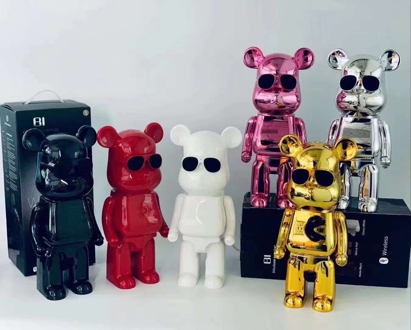 ลำโพง bearbrick B1 ตัวใหญ่ สีเรียบใส่แว่น - myhappyphones