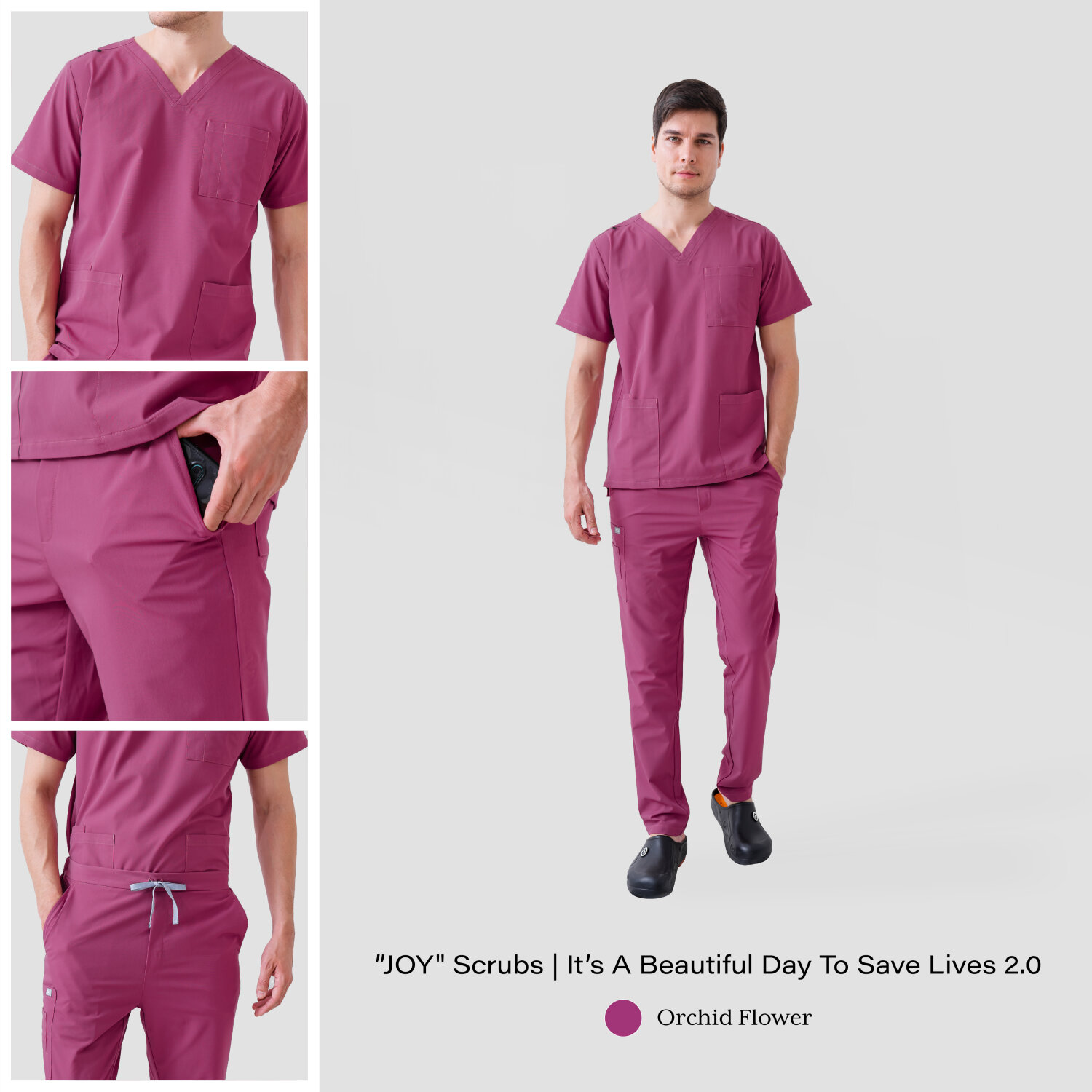 "JOY" Scrubs Sets Top & Pants for Male PATMED
