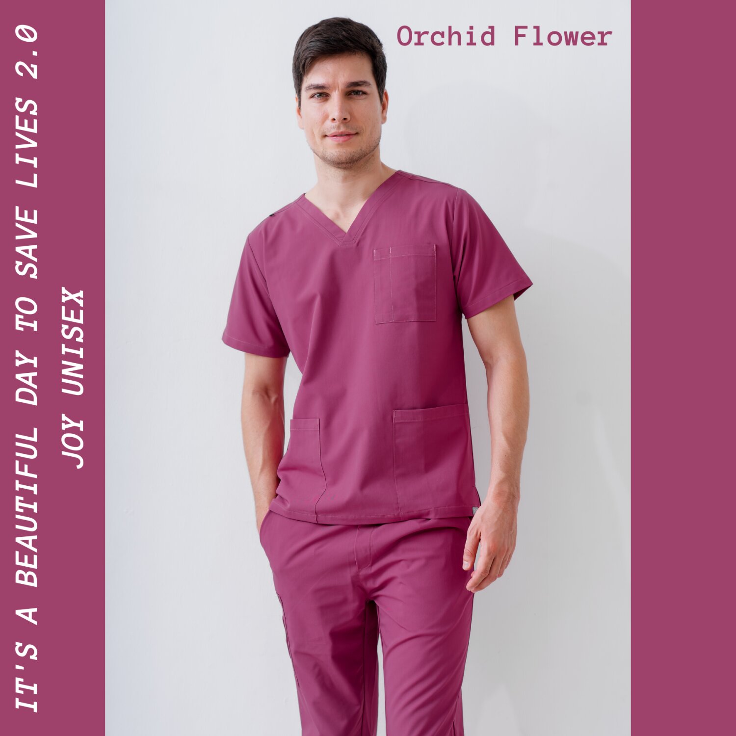 "JOY" Scrubs Top for Male PATMED