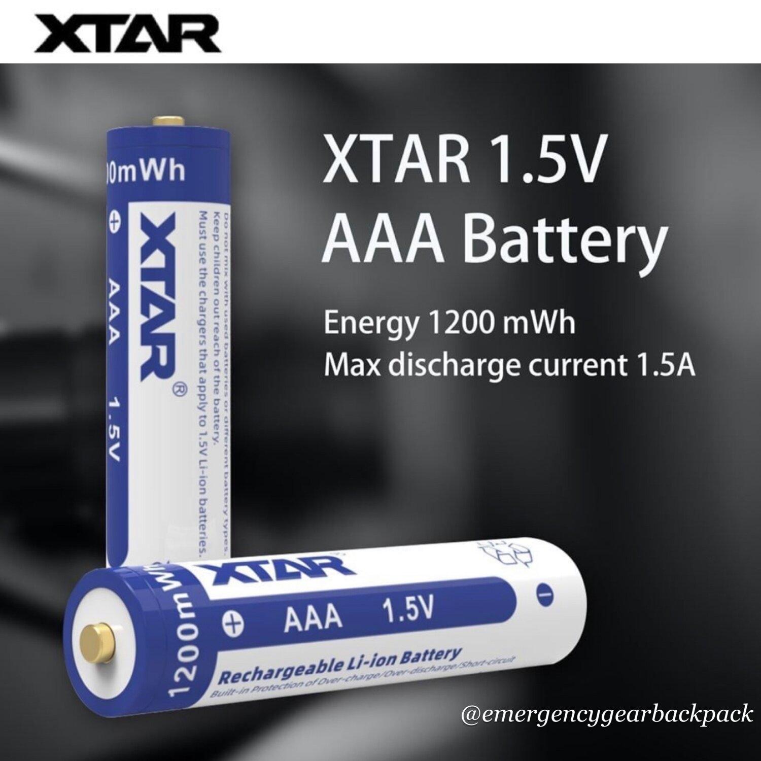 XTAR 1.5V Li-ion Battery AAA 1200mWh (Pack 4) - emergencygearbackpack