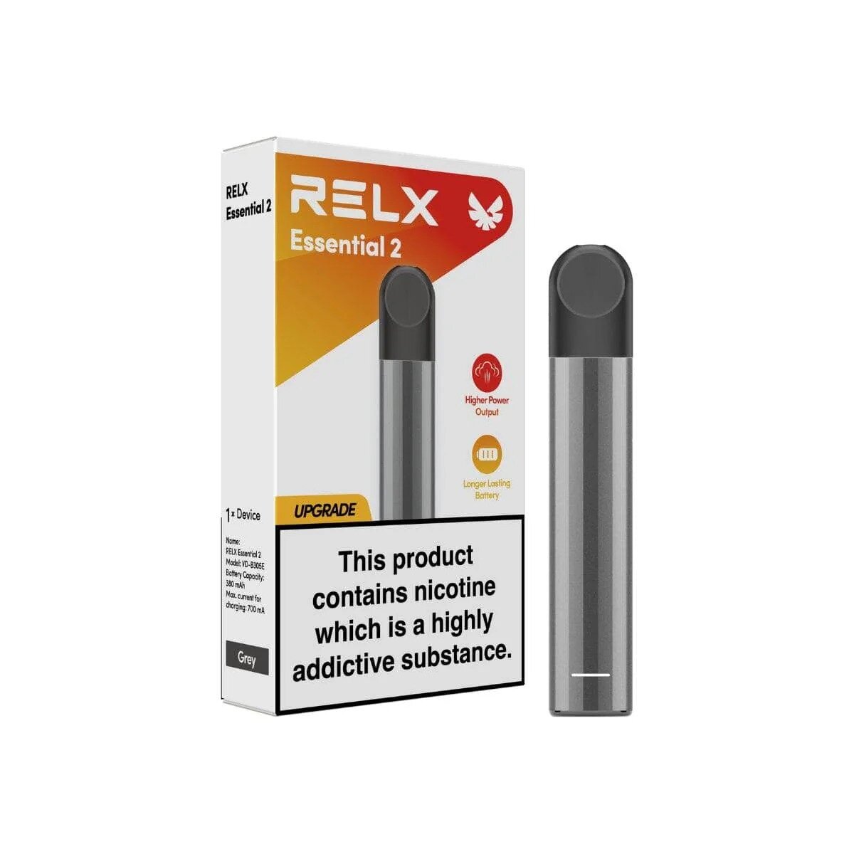 RELX Essential 2 Pod Device 380mAh [แท้] เครื่องเปล่า รองรับหัวพอด Infinity  สูบลื่น ชาร์จไว USB-C - THshop24