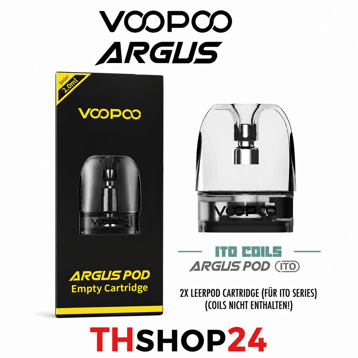 VOOPOO Argus Pod Cartridge Empty Pod Head 2ml For ITO Coils [] |    (2 ) - THshop24 |  2,500   Line:@THshop24