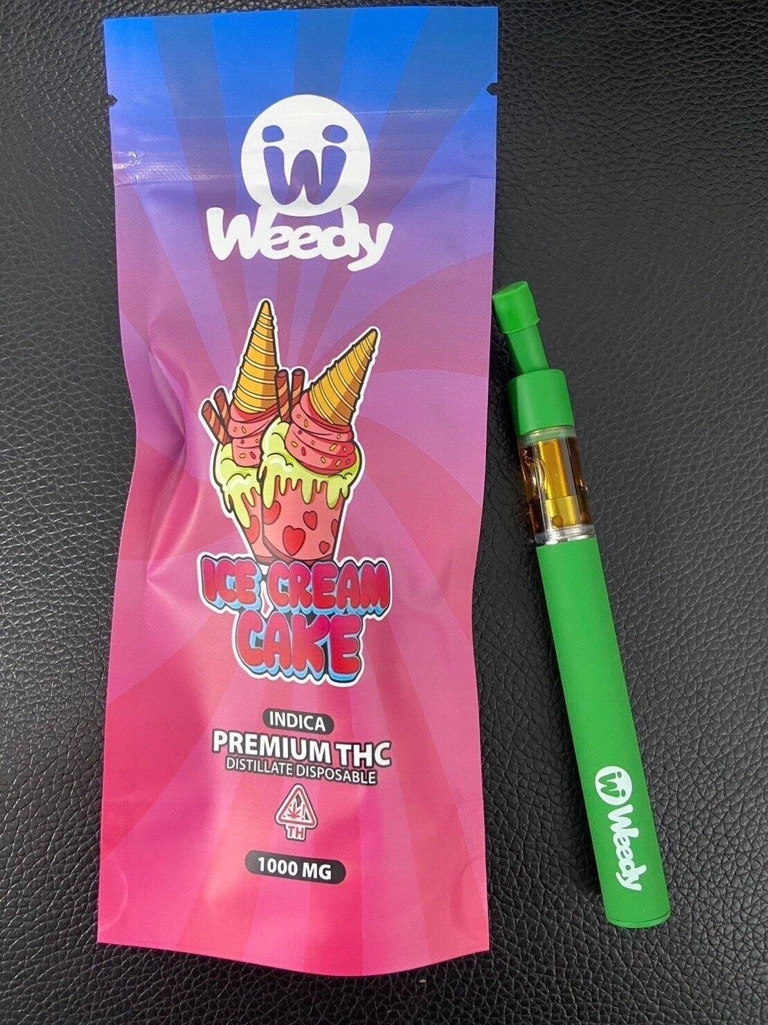 Weedy Ice Cream Cake (INDICA) Premium THC (USA) Distillate Disposable