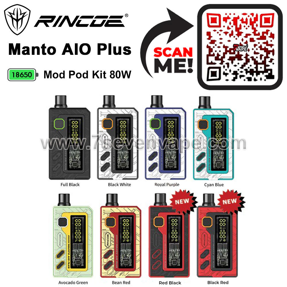 RINCOE Manto AIO Plus Mod Pot kit 80W (Single Battery 18650) USB Type-C ...