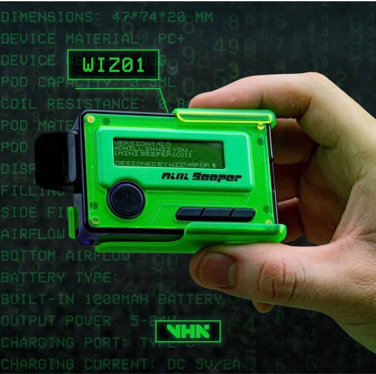 Wizvapor Mini Beeper Pod Kit 24W [ แท้ ] วิสเวโปรมินิบีเปอร์ (บุหรี่ไฟฟ้าพอดแบตเตอรี่ในตัวเครื่อง) - 7sevenvape ⭐ 7vape [ Vaping SHOP Thailand ]