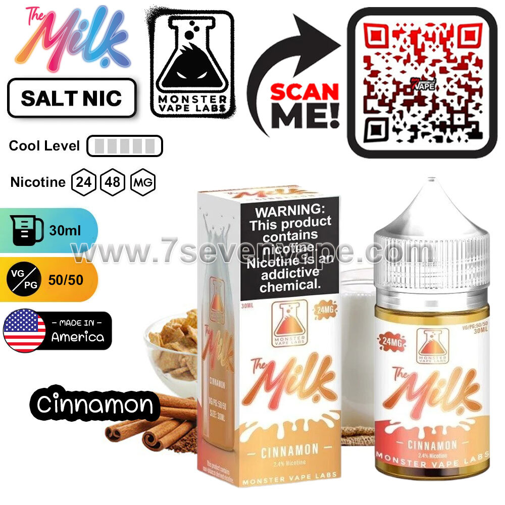 The Milk Cinnamon Salt Nic 30ml (USA) By Monstervapelabs [ แท้ ] เดอะมิลค์ซินนาม่อน (นมอบเชย