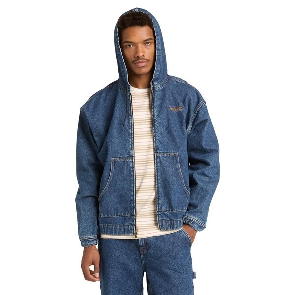 Timberland DENIM FULL ZIP HOODED BOMBER 96 Blue Wash (TB0A5N64,ABY