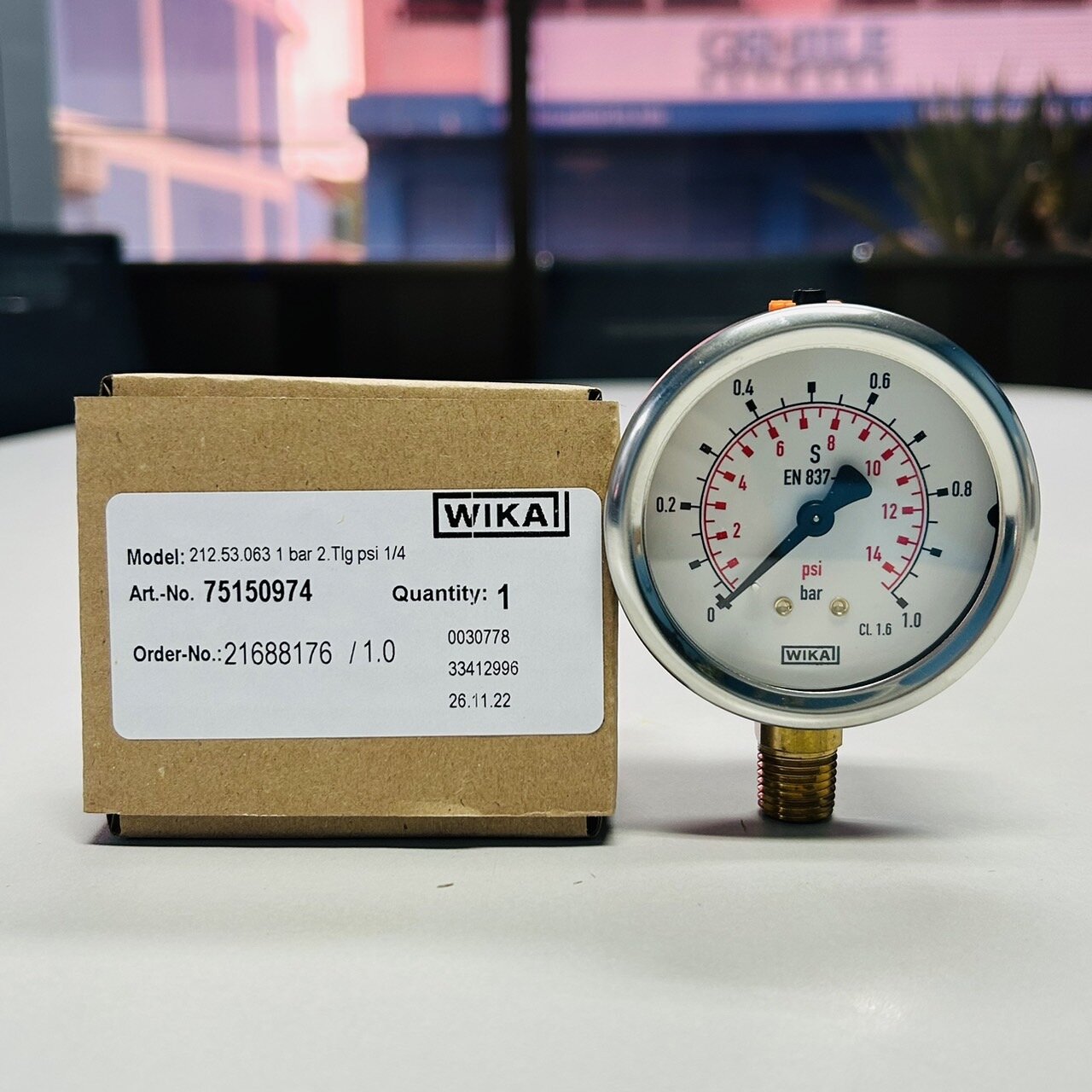 Wika Pressure Gauge 2.5" (01Bar) บริษัท เจ เค เอส อินเตอร์เนชั่นแนล