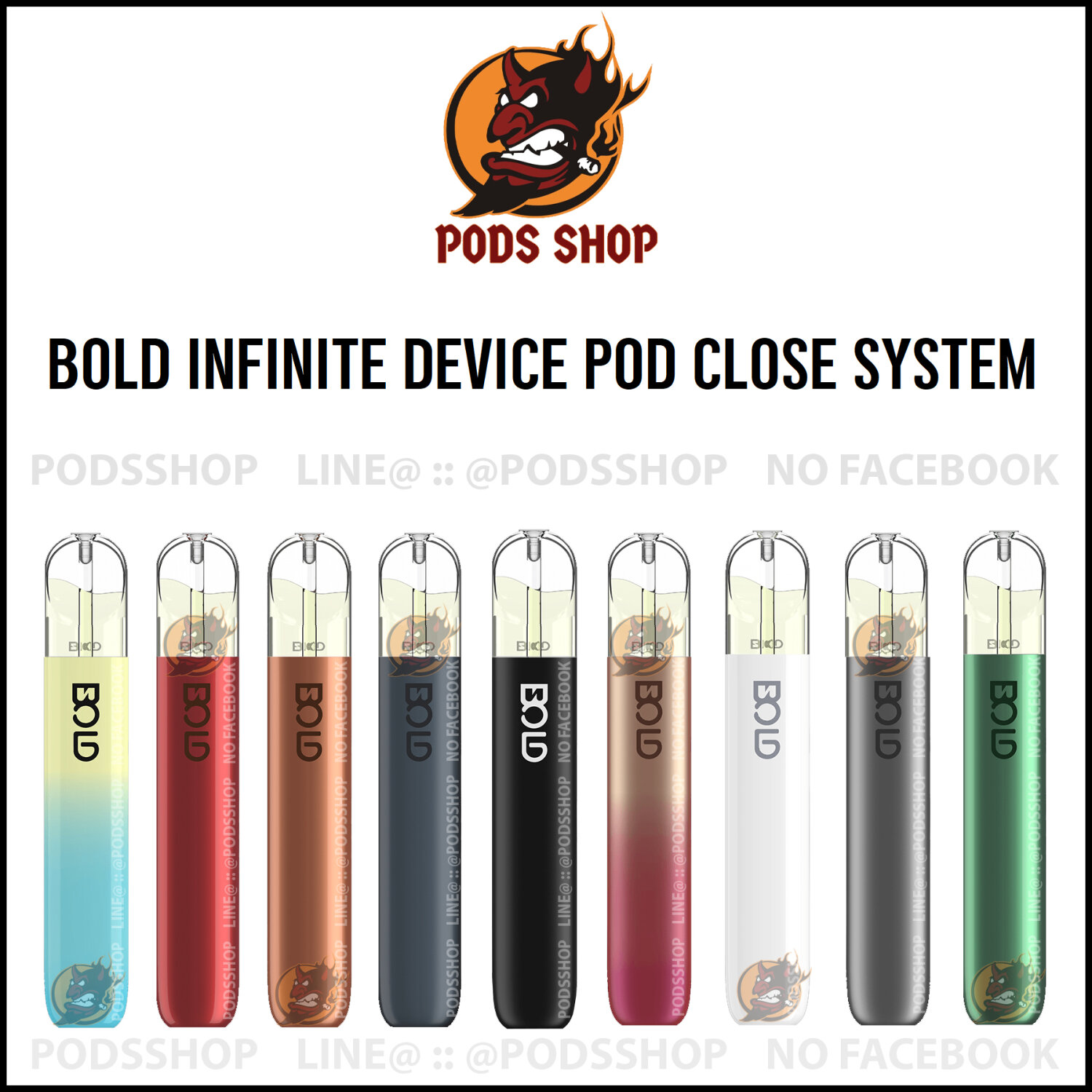 Bold Infinite Pod Close System บุหรี่ไฟฟ้า น้ำยาบุหรี่ไฟฟ้า Pod System