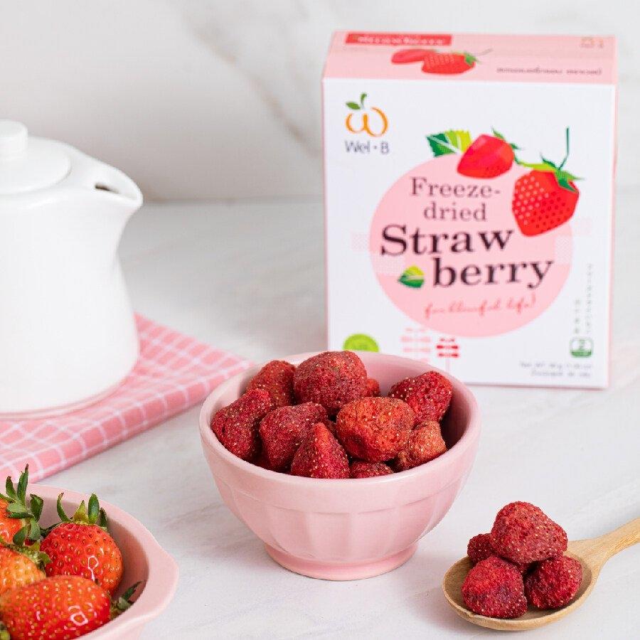 WelB Freezedried Strawberry 30g. (สตรอเบอรี่กรอบ ตราเวลบี 30 กรัม