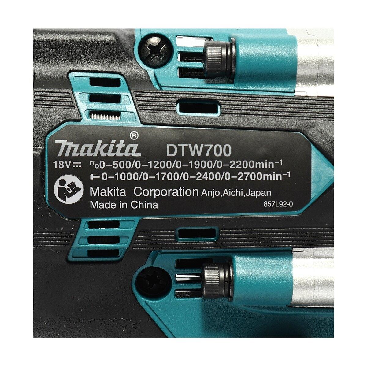 Makita DTW700RTJ บล็อกไร้สาย 1/2 นิ้ว 18V. 700 Nm.(แบต 5.0 Ah x 2 ...