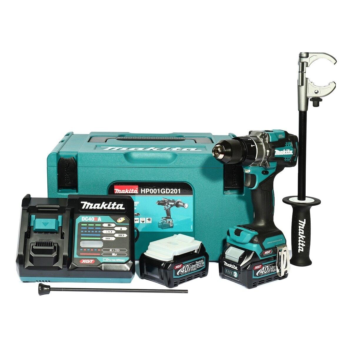 Makita HP001GD201 สว่านกระแทกไร้สาย 40V.+ กล่อง MAKPAC Type 3 (แบต 2.5 ...