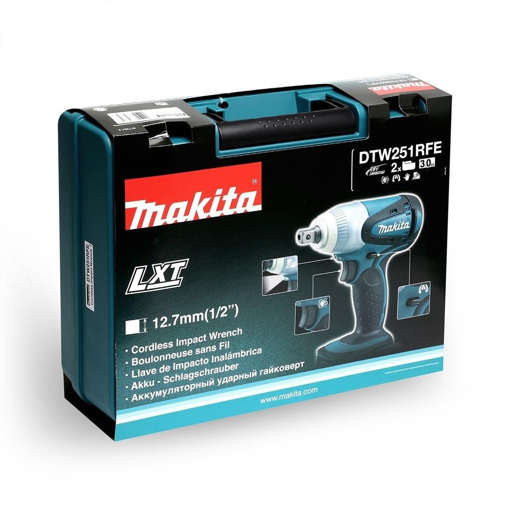 Makita DTW251RFE บล็อกไร้สาย 1/2 นิ้ว 18V. (แบต 3.0 Ah. x 2 ก้อน + 1 ...