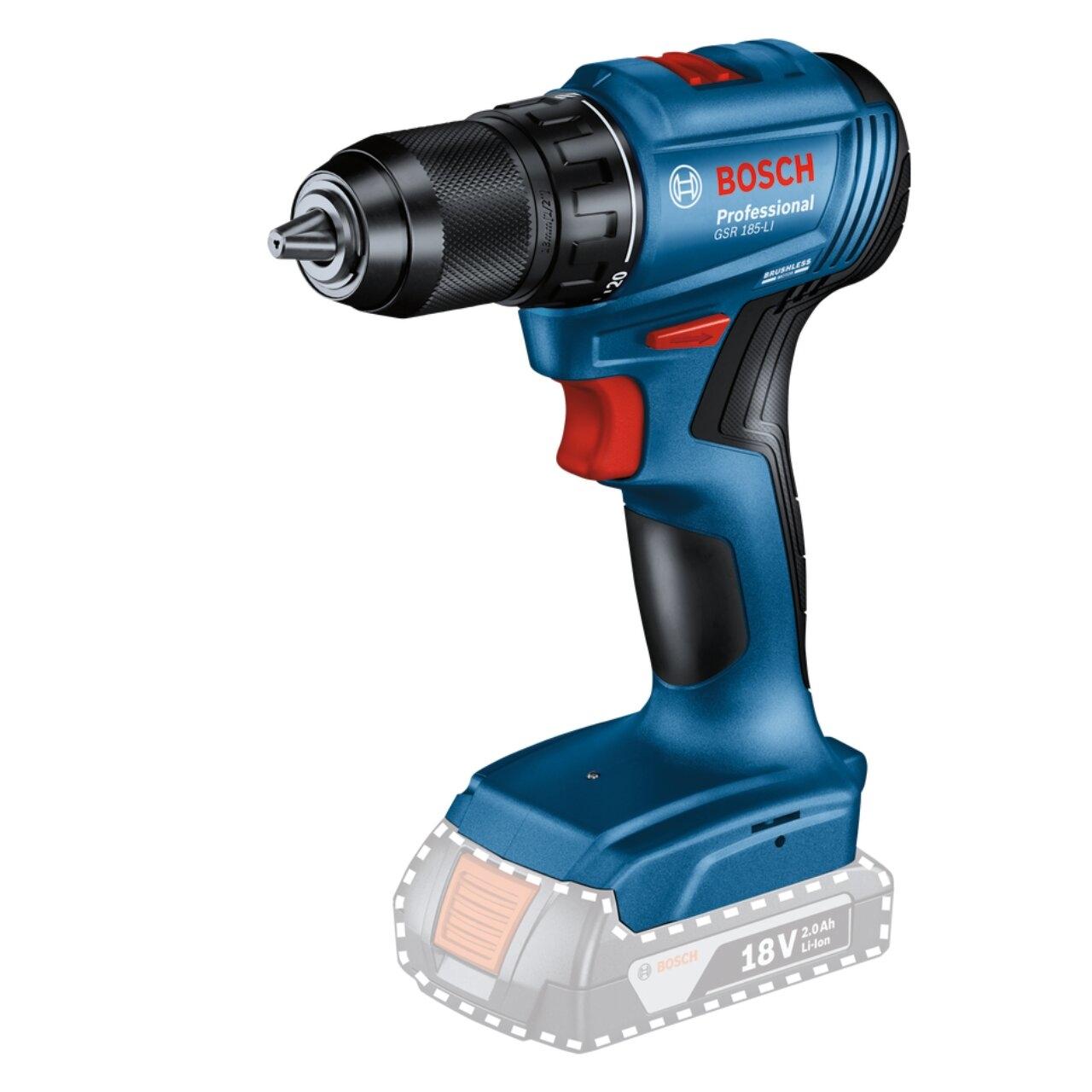 BOSCH GSR185-LI (SOLO) สว่านไขควงไร้สาย แรงบิด 50 Nm (เครื่อง