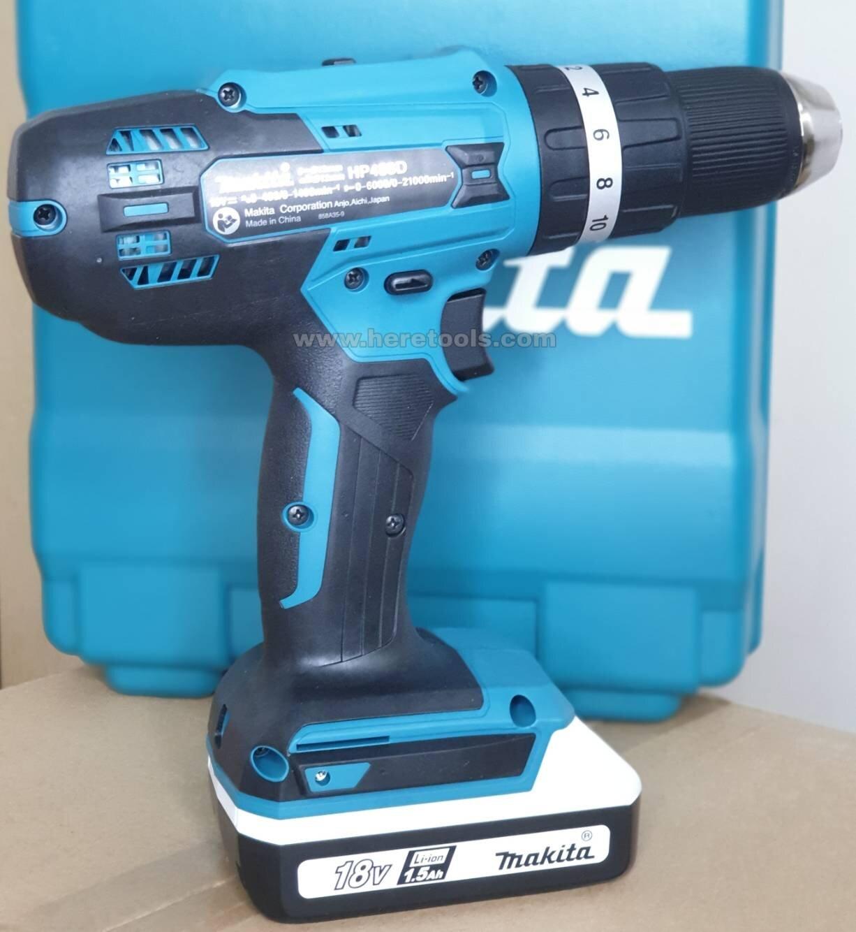 Makita HP488DWE สว่านกระแทกไร้สาย 18V. (แบต 1.5 Ah x 2 | 1 แท่นชาร์ท ...