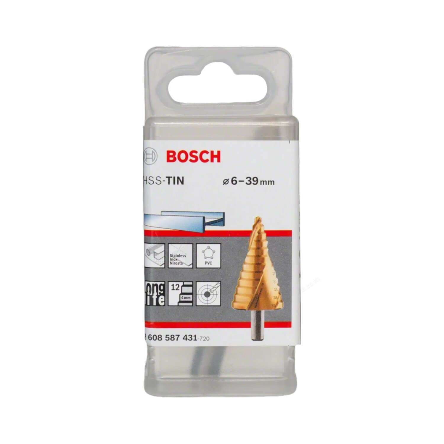 BOSCH 2608587431 ดอกสว่านขั้นบันได (Step Drill) Titanium 12 Step ขนาด 6 ...