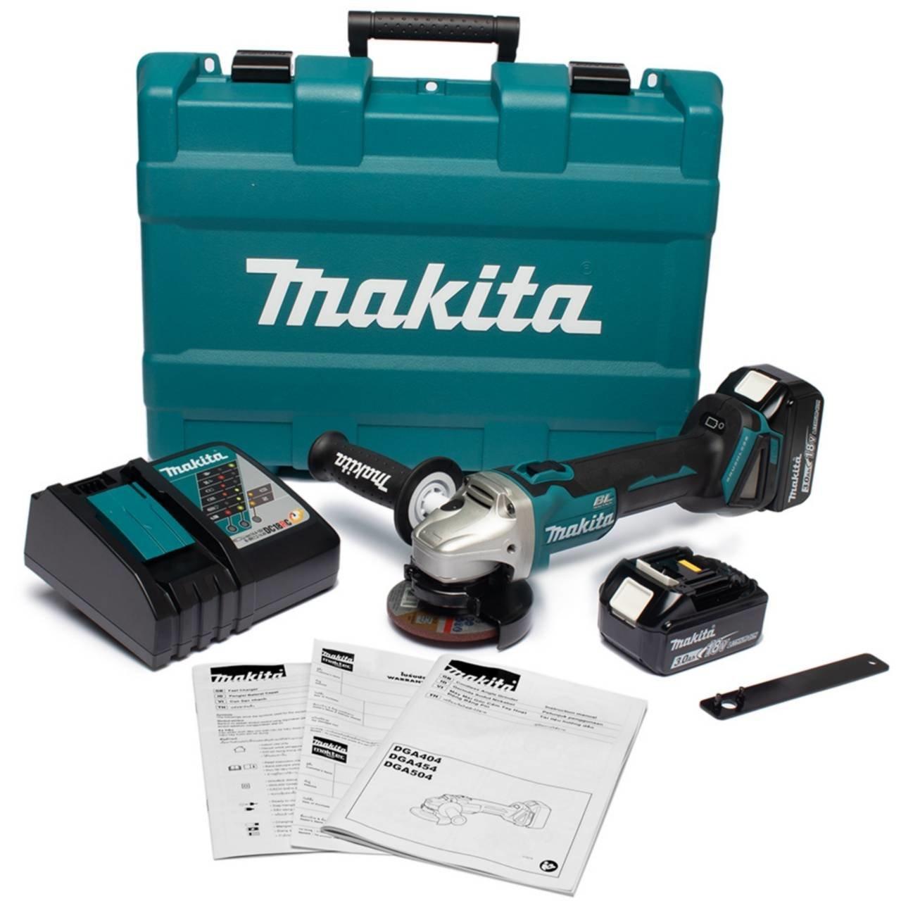 Makita DGA404RFE เครื่องเจียรไร้สาย 4 นิ้ว 18V. (แบต 3.0 Ah. x 2 ก้อน ...
