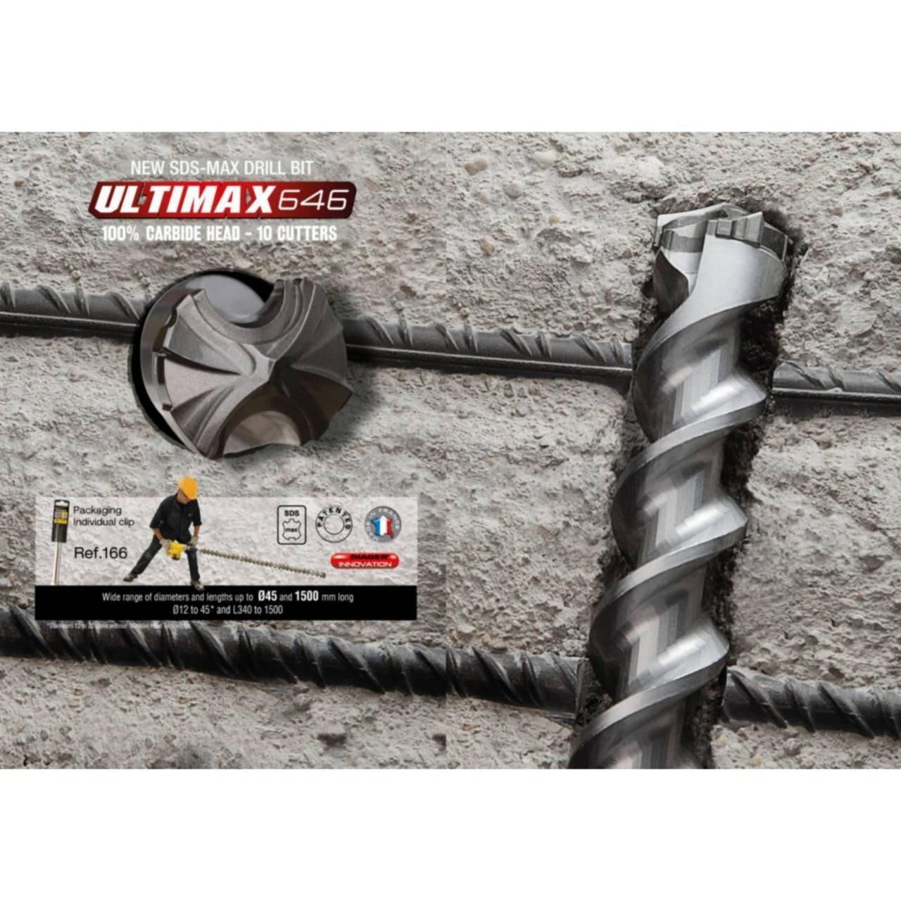 WIERTŁO DO BETONU DIAGER ULTIMAX 646 166D25L1500 SDS-MAX 20 X 1500 Mm (3336600074132) • Cena, Opinie 18096797806