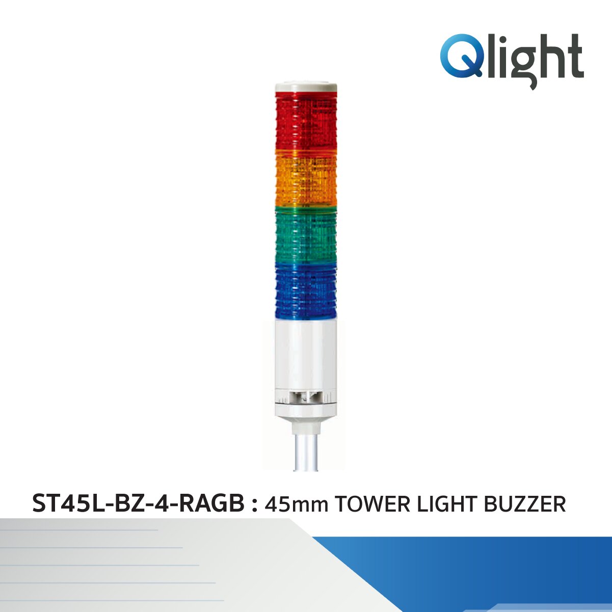 [ST45L-BZ] Ø45mm Pole Mount Type LED Steady Tower Lights with Buzzer ...