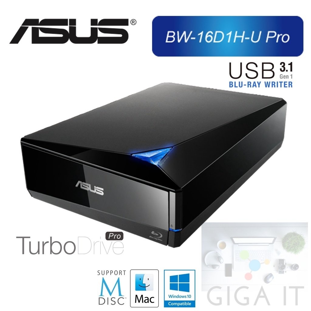 Asus External Bluray รุ่น BW16D1HU PRO Black Ultra Fast (เครื่องอ่าน