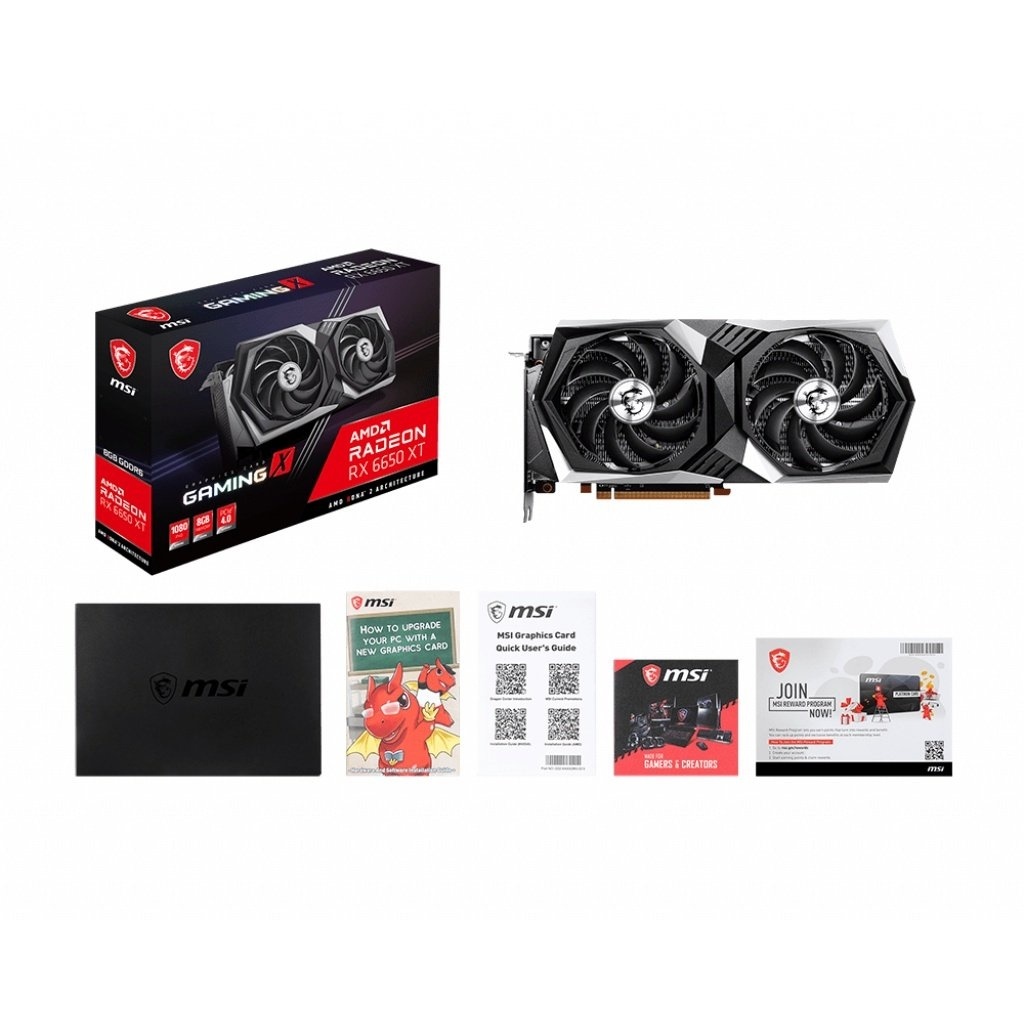 Msi vga card radeon rx 6650 xt gaming x 8g 8gb ddr6 128 bit dp hdmi