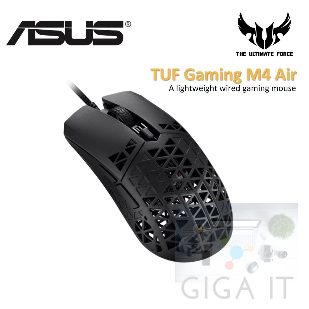 ASUS P307 TUF Gaming Mouse M4 AIR (16000 DPI, USB, 400 IPS) ประกันศูนย์ 2 ปี GIGA IT SHOP
