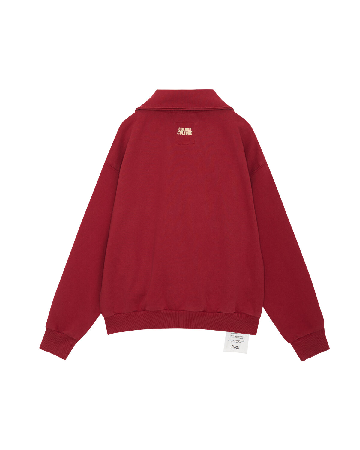 TRY HARD CLUB HALF ZIP OVERSIZED SWEATSHIRT - RED - COLORS CULTURE
