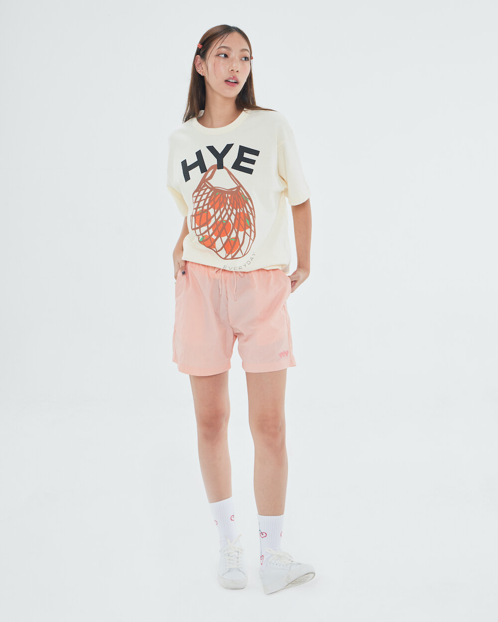 Nylon Short Pants in Pink - HYE EVERYDAY