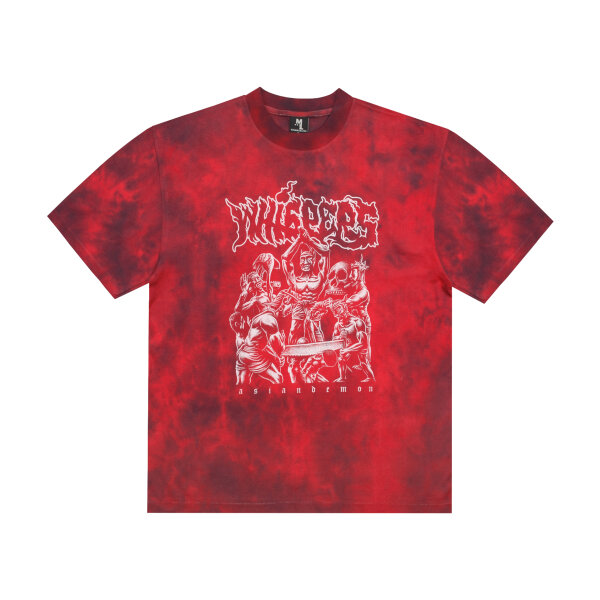 Whispers l Demon Cat Vintage T-shirt (Military Green