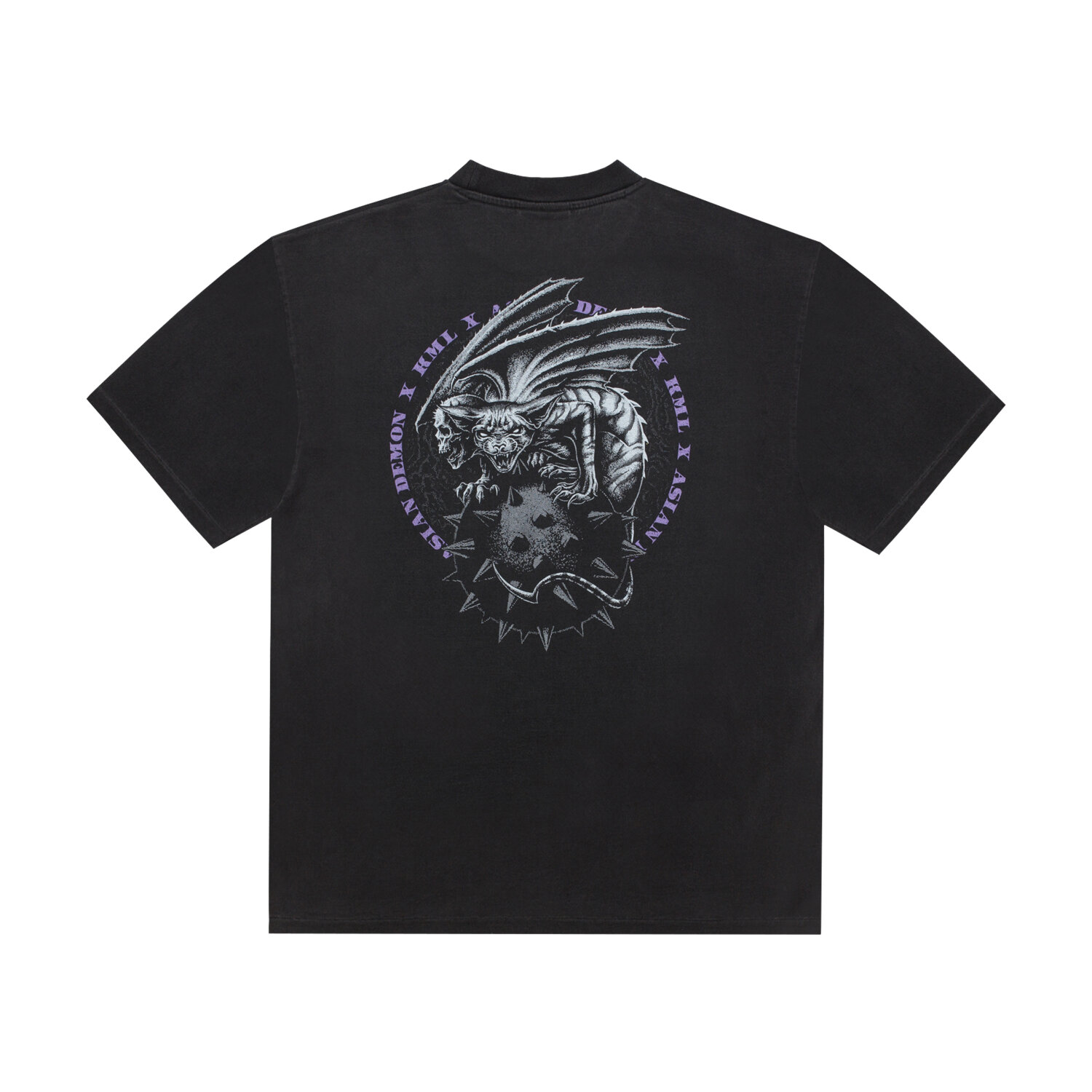 KEEP MY DEMON Tシャツ 黒 L 紫 も*様 KEEP MY DEMON Tシャツ 黒 L 紫