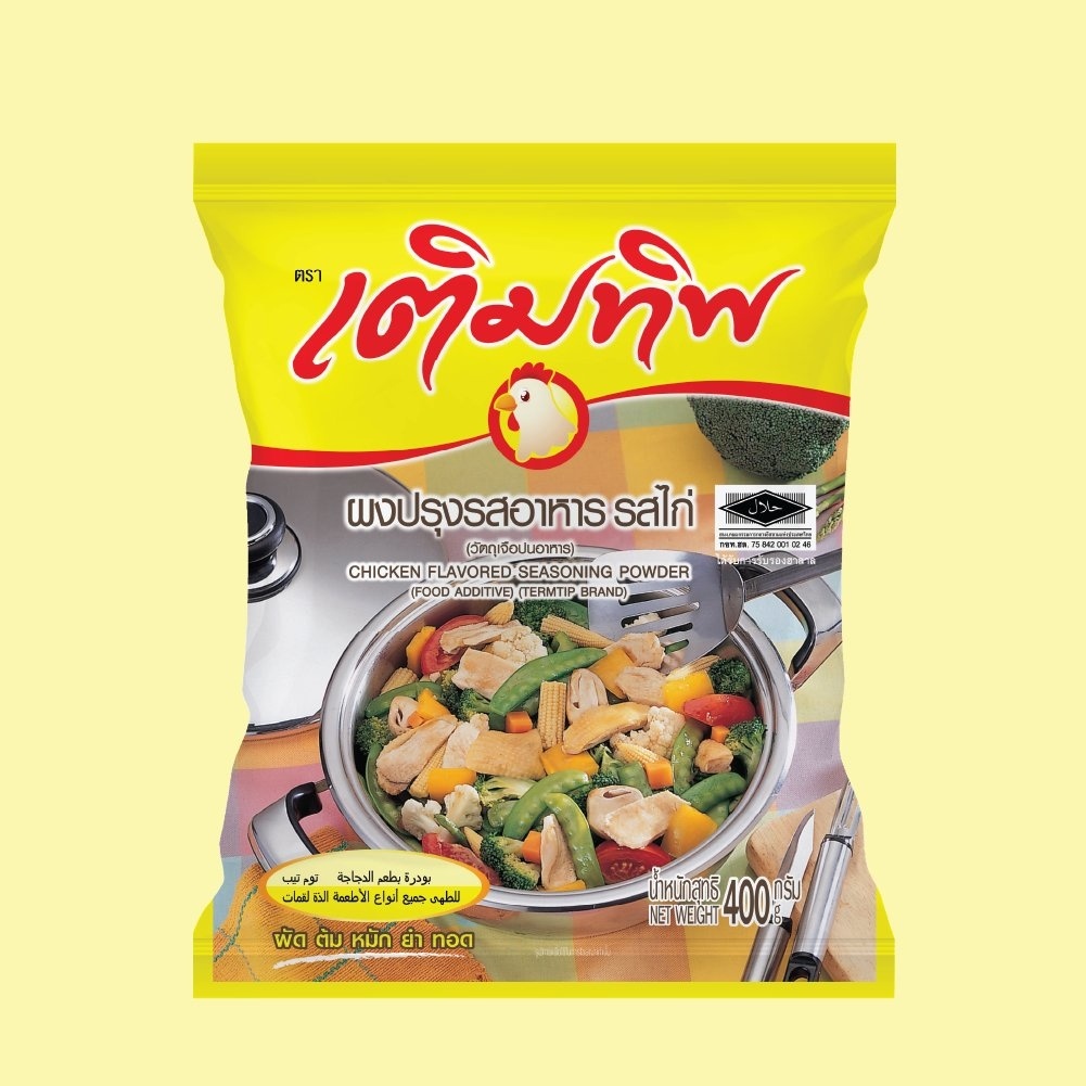 Termtip Termtip เติมทิพ ผงปรุงรส รสไก่ 400 กรัม (ลัง 20 ซอง) - FaThai Thailand