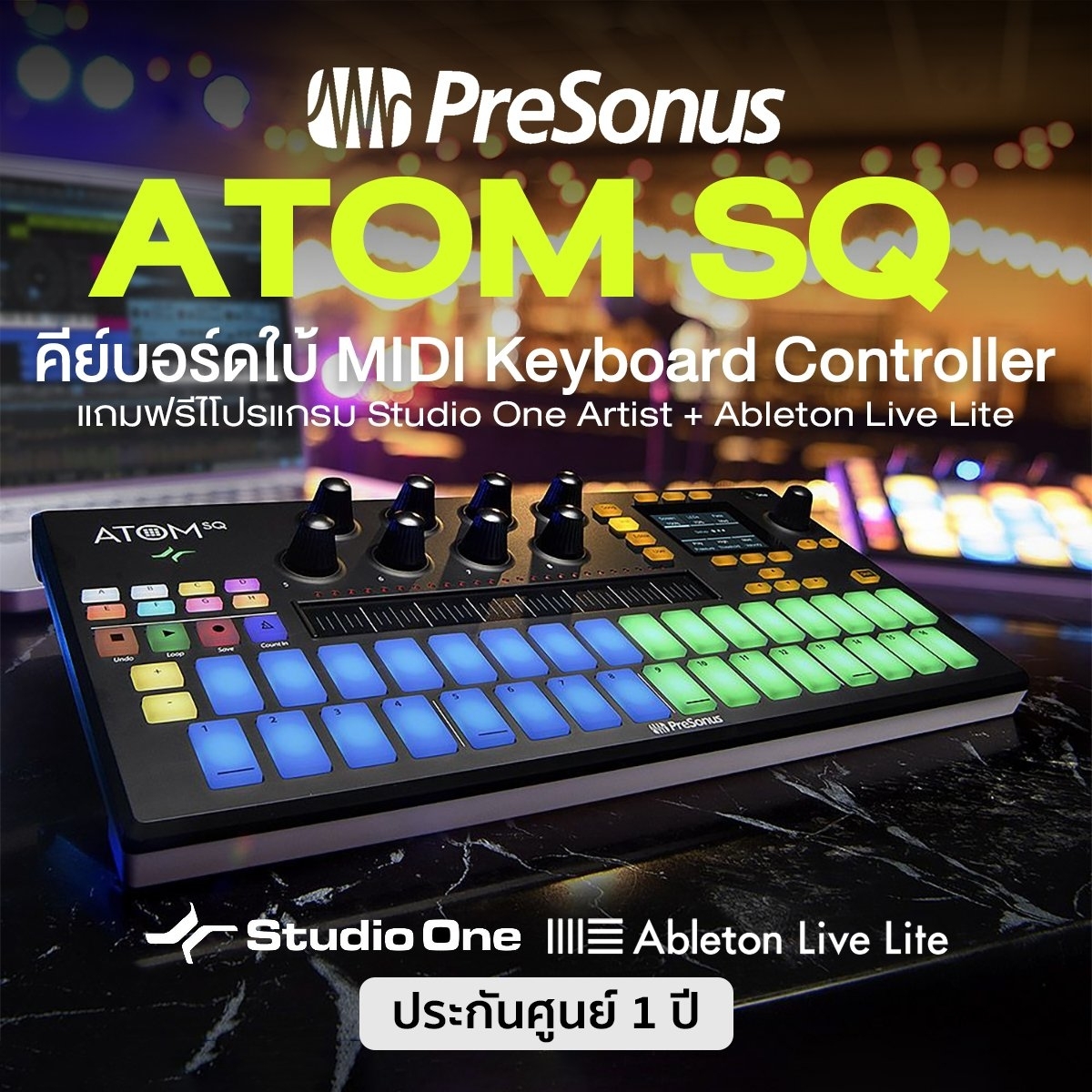 PreSonus® ATOM SQ MIDI Keyboard / Pad Controller คอนโทรลเลอร์ 32