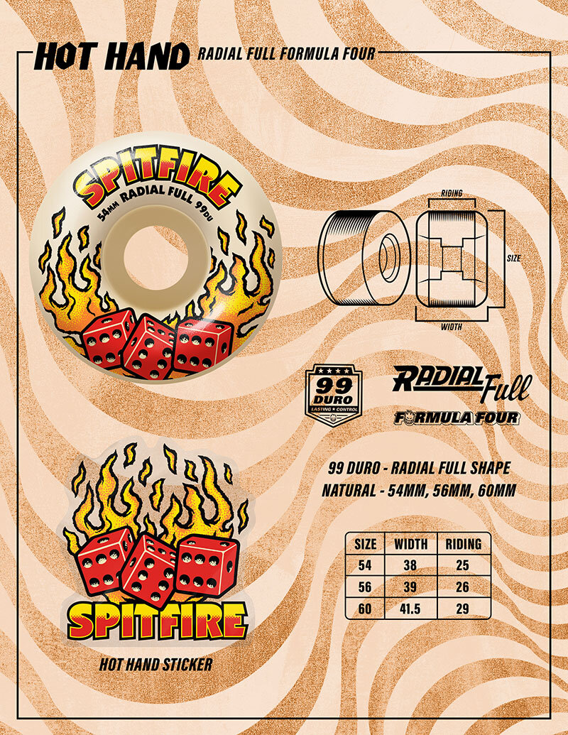 SPITFIRE 54, 56mm : F4 99d Radial Full Hot Hands 54, 56mm - StreetBOX
